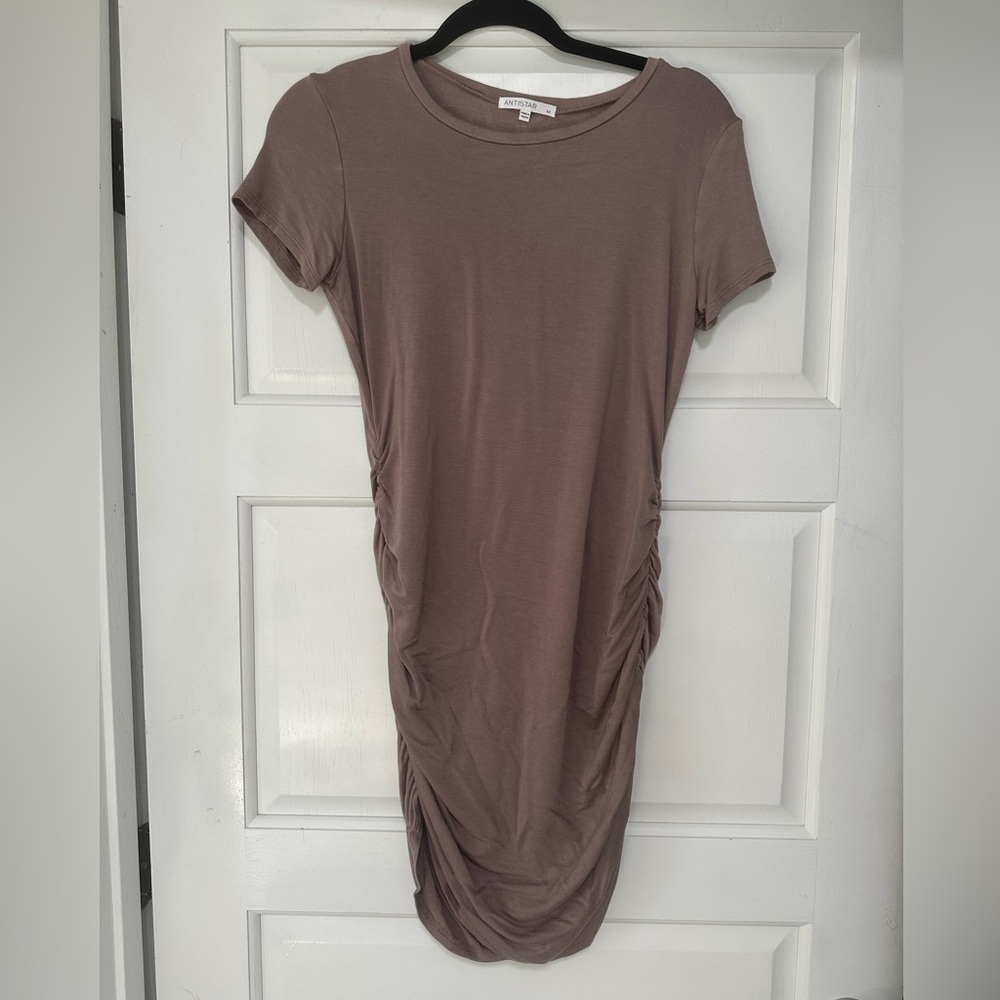Ruched Short Sleeve Dress
